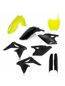 KIT PLÁSTICOS COMPLETO ACERBIS SUZUKI RM-Z 250 2010-2018 PRETO E AMARELO FLUO